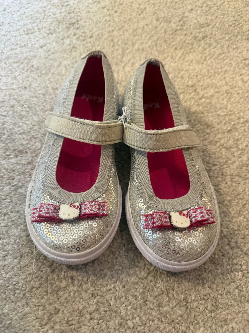 Keds x Hello Kitty Silver Sequin Glitter Mary Jane Shoes - Toddler Size 10